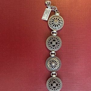 Ferrara Medallion Silver Link Bracelet